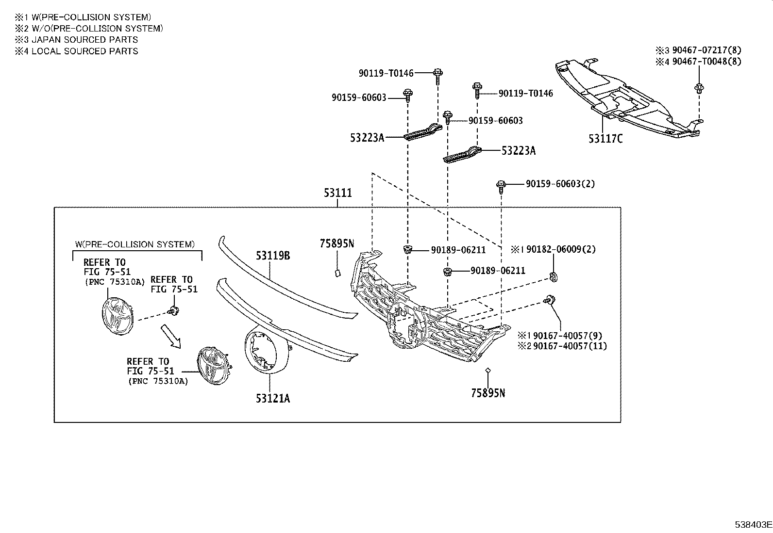 53100-YP820 GRILLE, RADIATOR product image