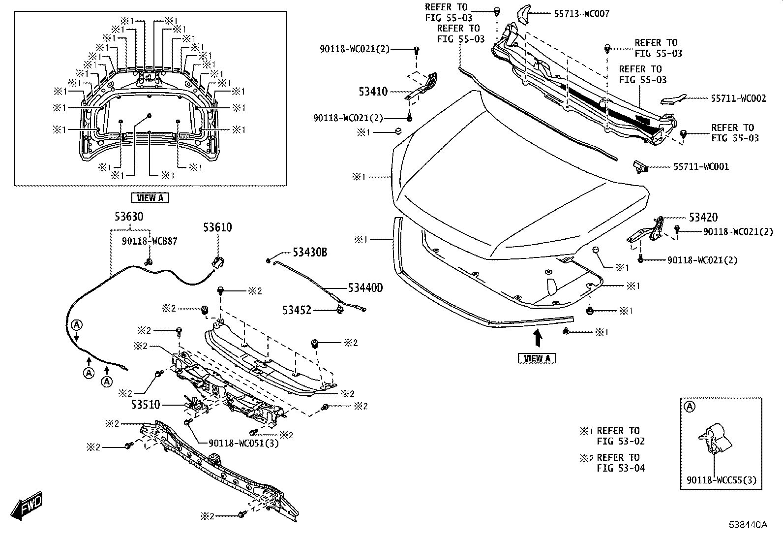 53510-WC016 LOCK ASSY, HOOD product image