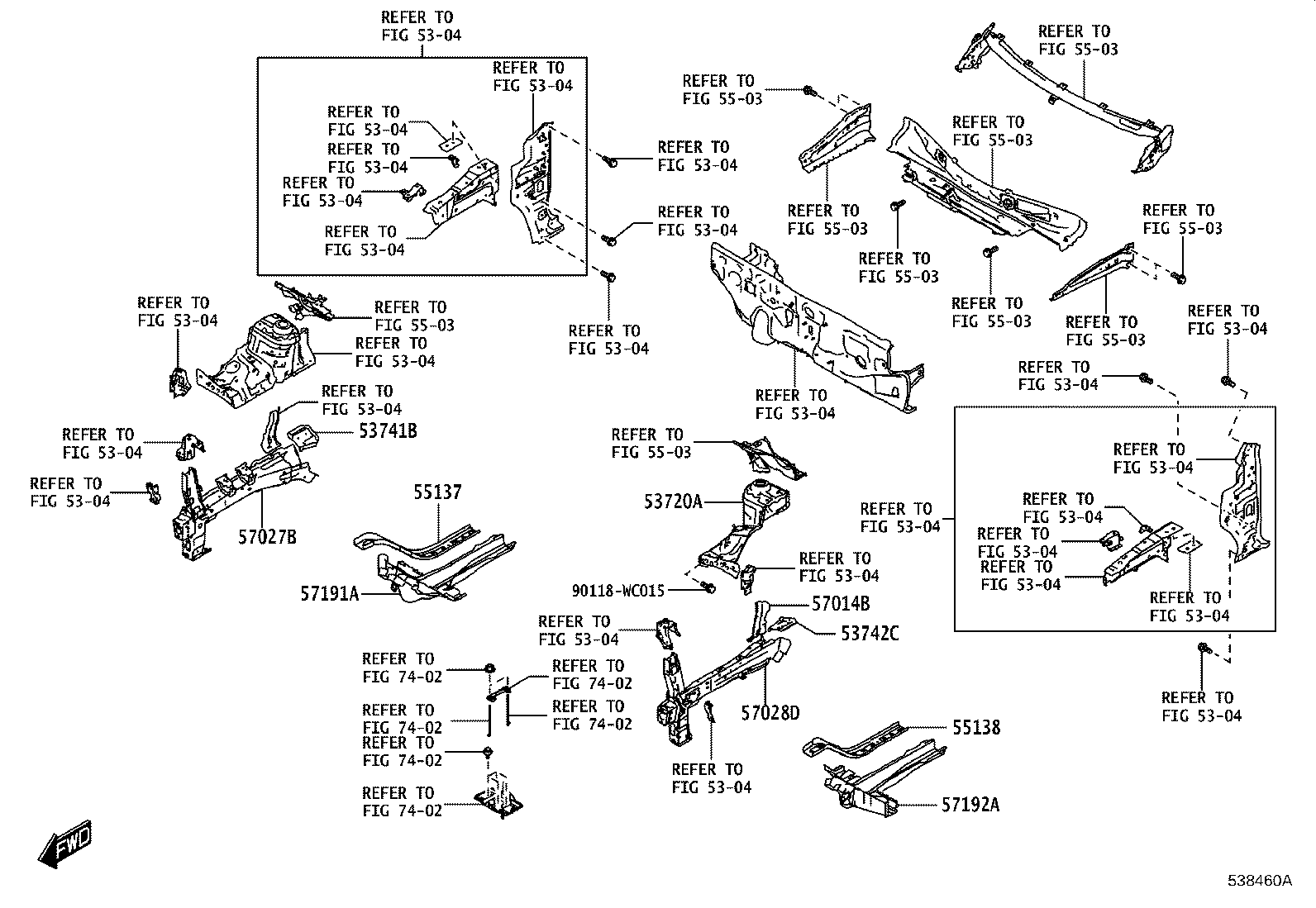 57016-WC004 MEMBER SUB-ASSY, FRONT SIDE, INNER RH product image