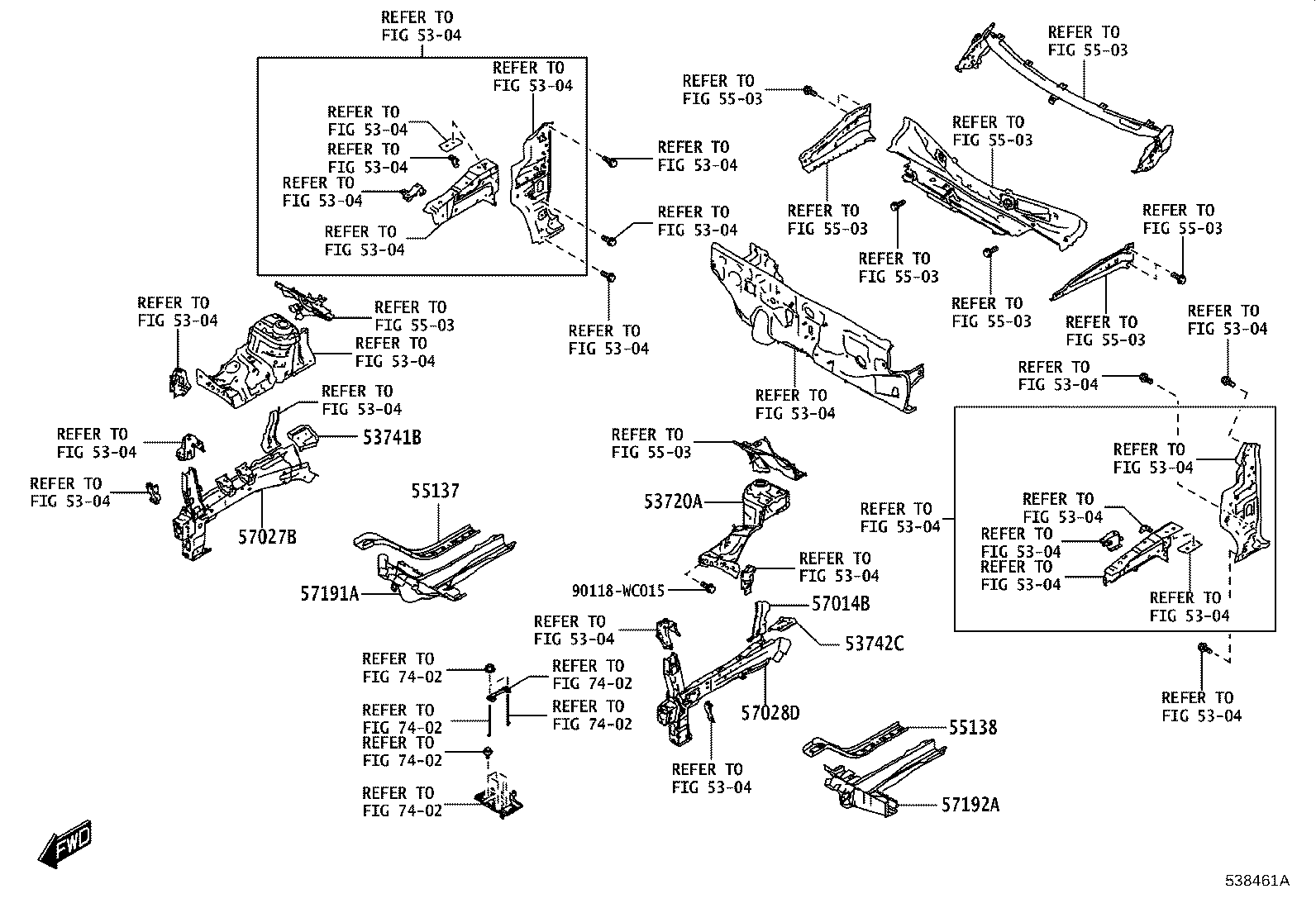 57016-WC004 MEMBER SUB-ASSY, FRONT SIDE, INNER RH product image