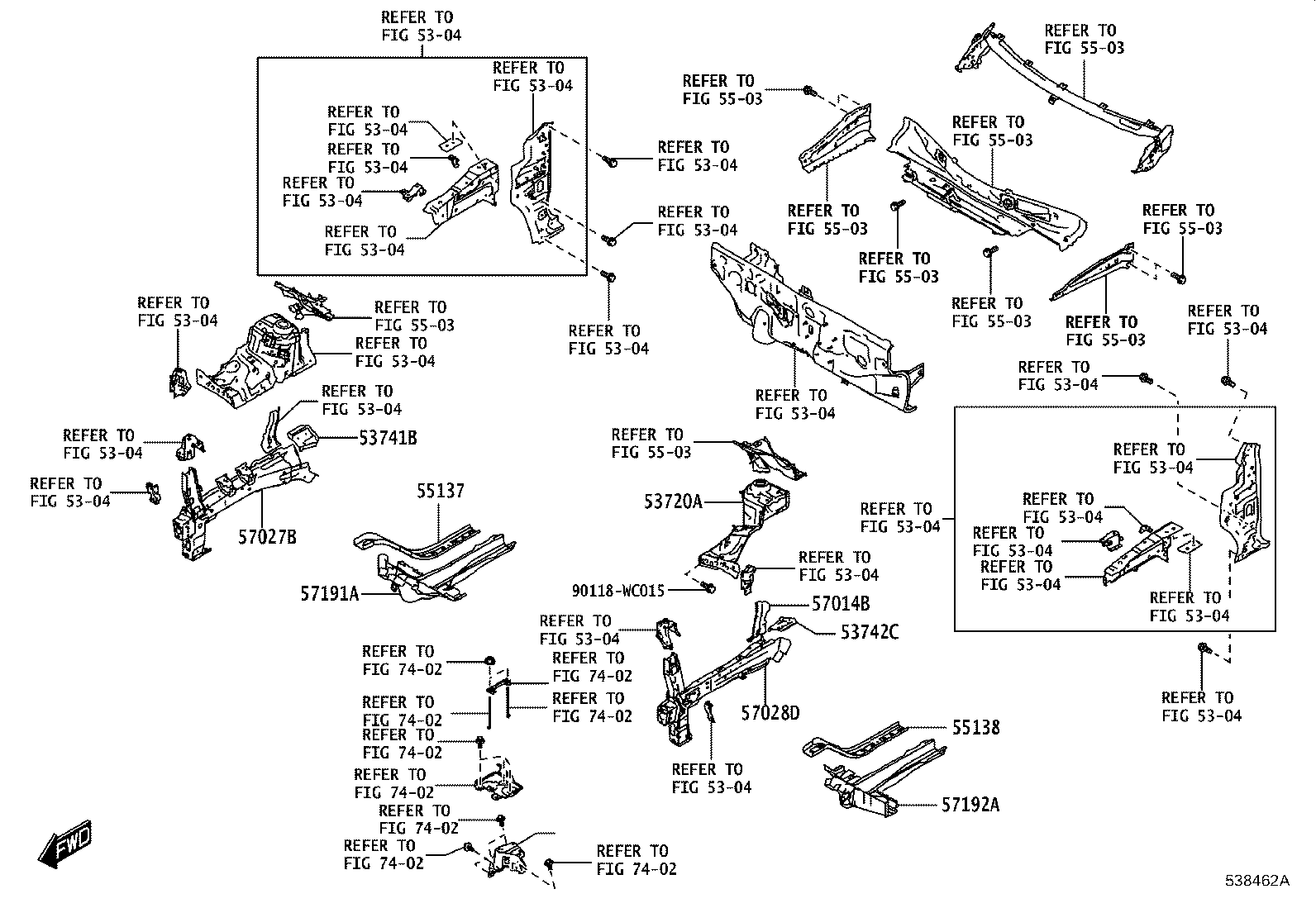 57016-WC004 MEMBER SUB-ASSY, FRONT SIDE, INNER RH product image