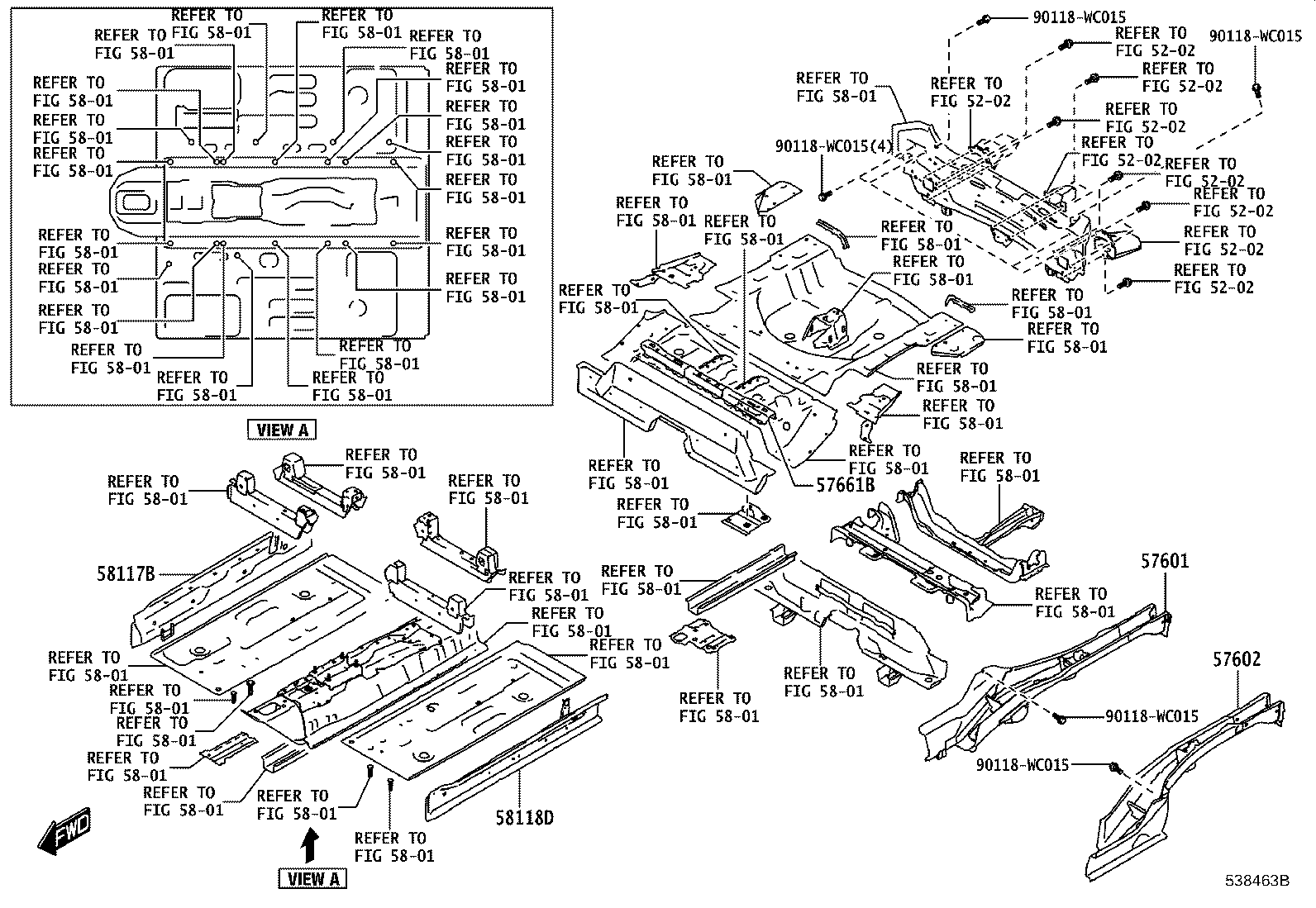 57016-WC004 MEMBER SUB-ASSY, FRONT SIDE, INNER RH product image
