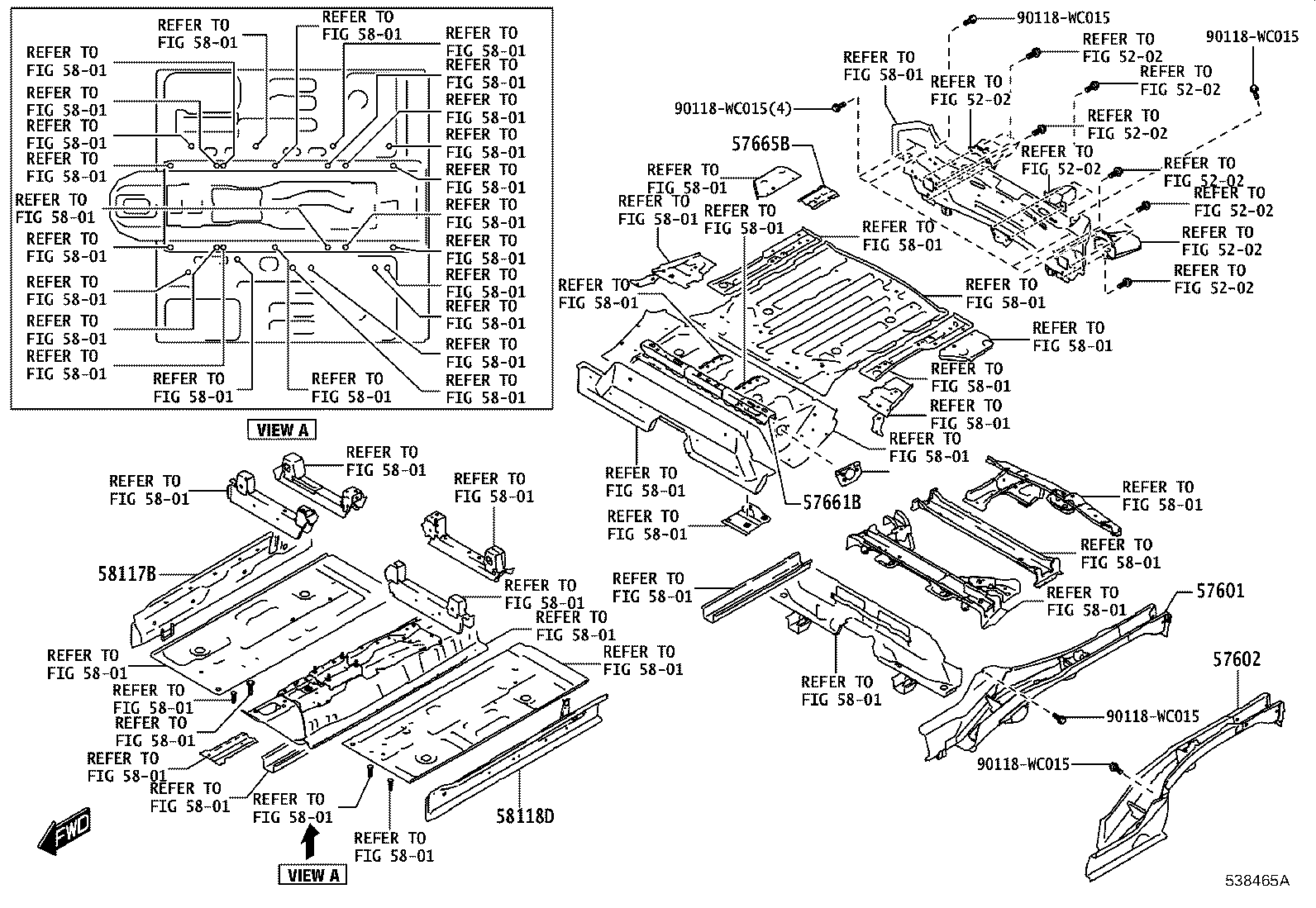 57016-WC004 MEMBER SUB-ASSY, FRONT SIDE, INNER RH product image