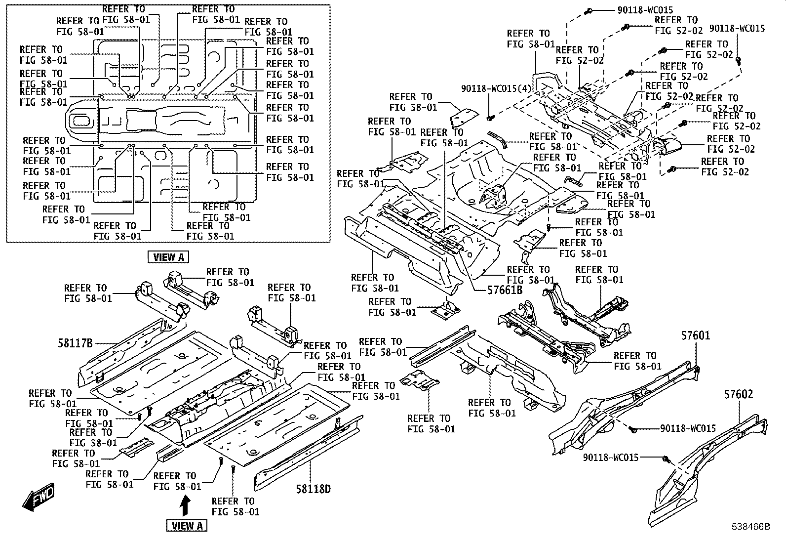 57016-WC004 MEMBER SUB-ASSY, FRONT SIDE, INNER RH product image