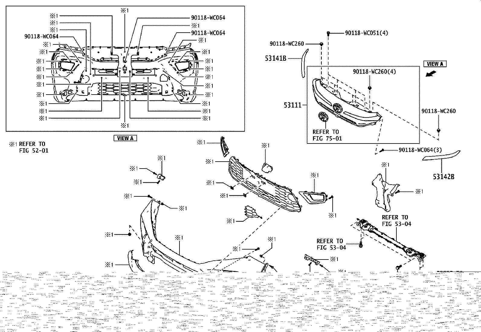 53111-WC009 GRILLE, RADIATOR product image