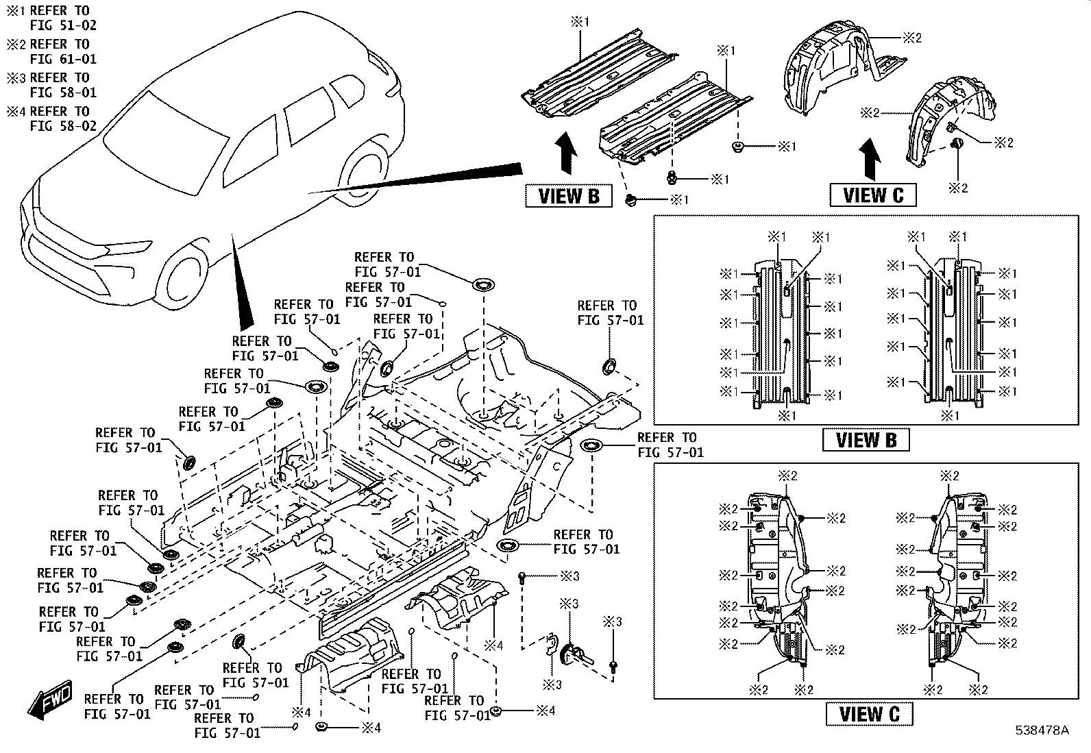 53828-WC008 PROTECTOR, FRONT FENDER SIDE PANEL, RH product image