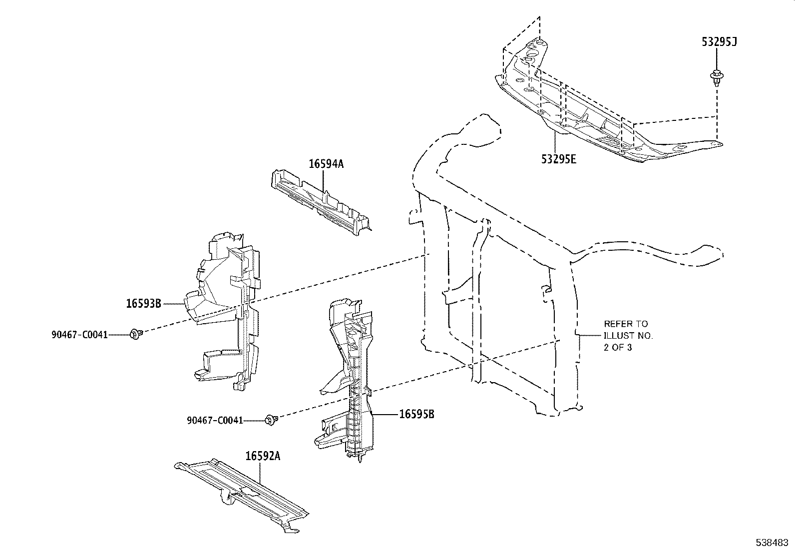 16593-F0300 GUIDE, RADIATOR AIR, NO.1 RH product image