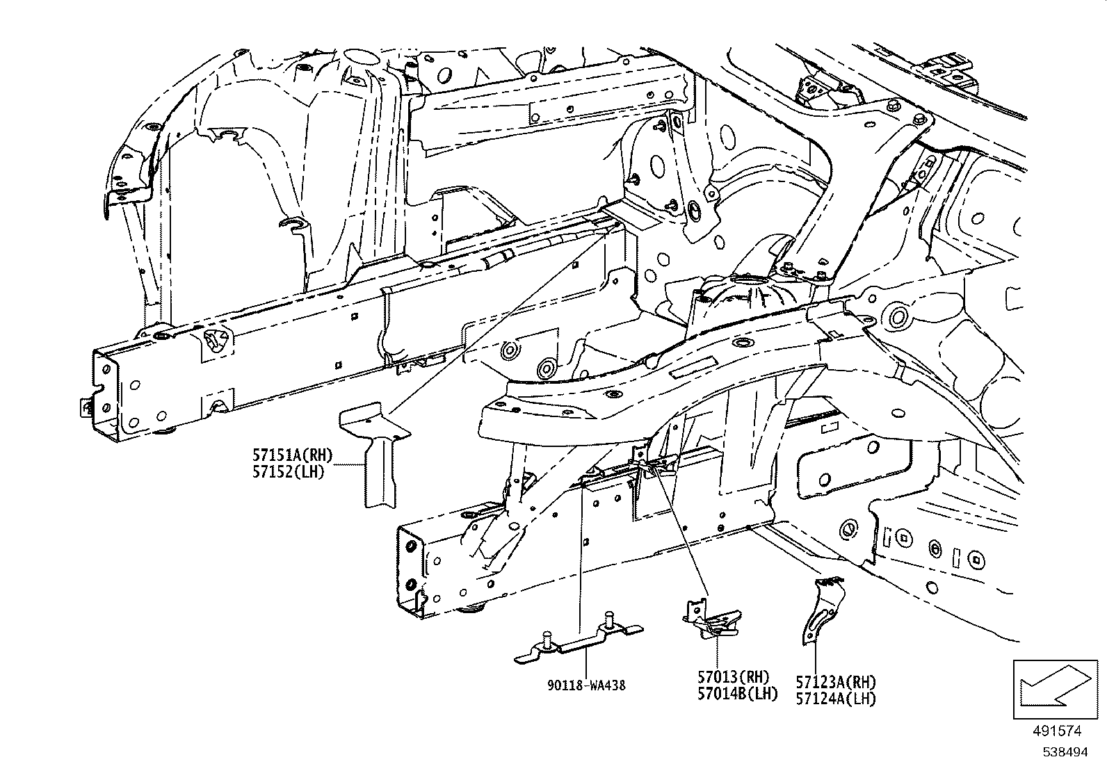 57209-WAA02 MEMBER, ENGINE REAR MOUNTING product image