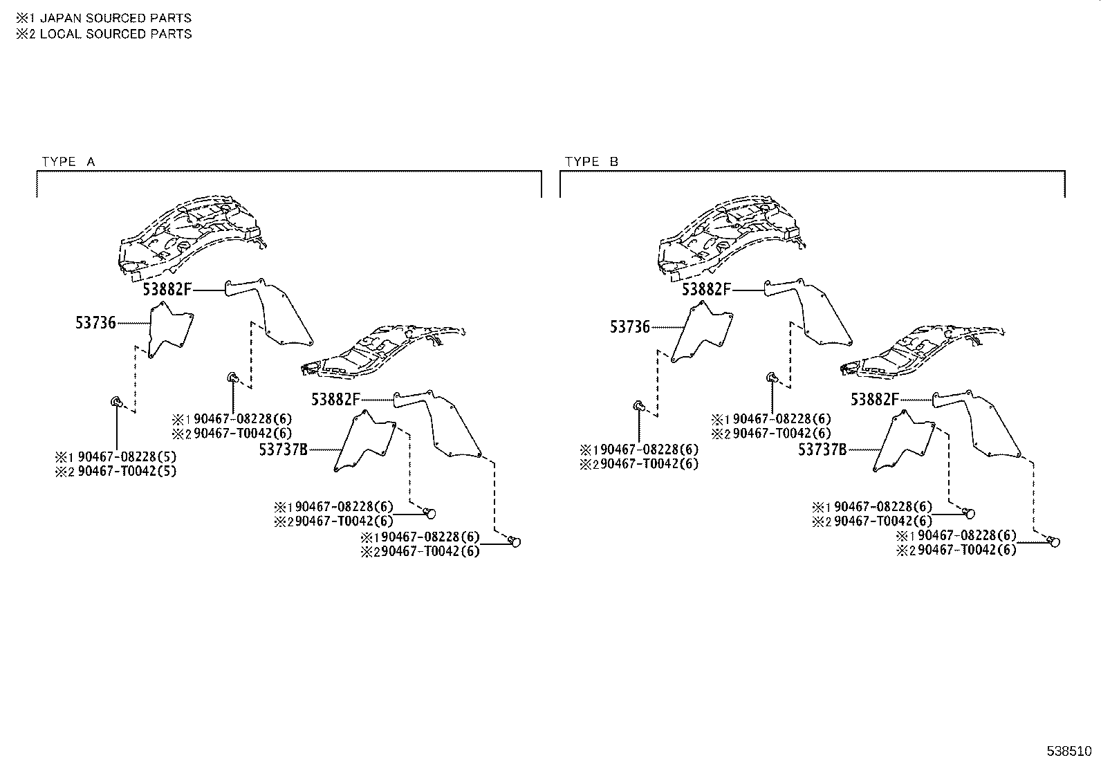 53701-KK710 APRON SUB-ASSY, FRONT FENDER, RH product image