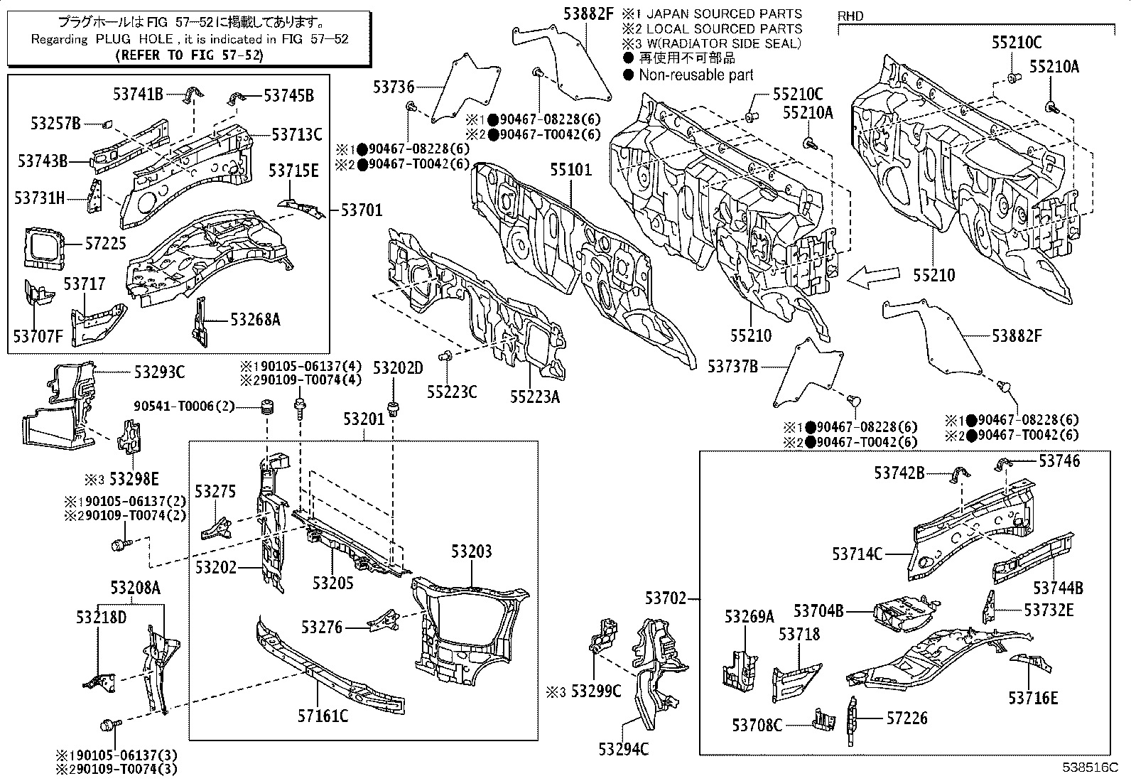 53701-KK720 APRON SUB-ASSY, FRONT FENDER, RH product image