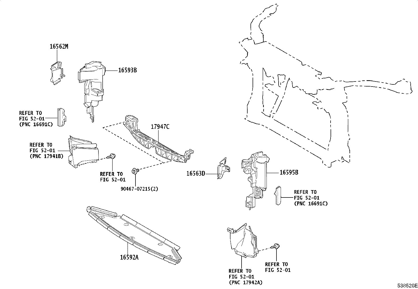 Toyota 53705-0W020 MEMBER SUB-ASSY, FRONT APRON TO COWL SIDE, RH