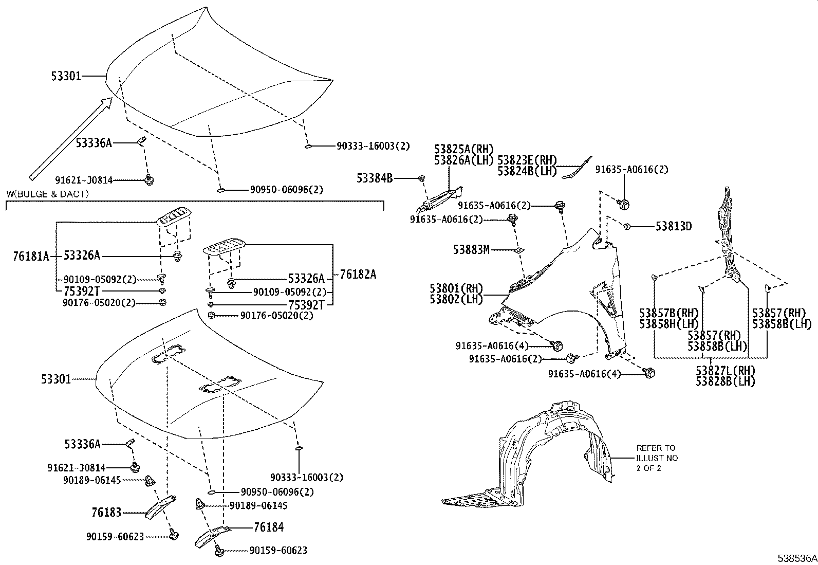 Toyota 90467-05127 CLIP, FRONT FENDER LINER