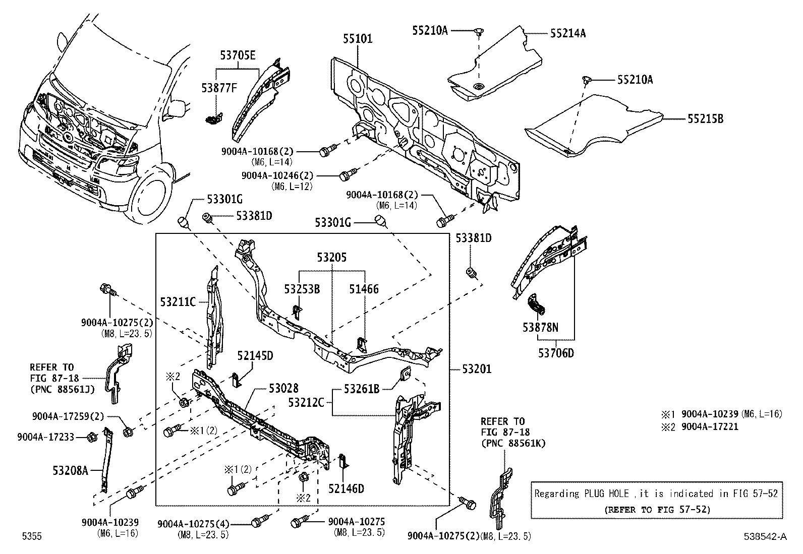 53705-BZ110 MEMBER SUB-ASSY, FRONT APRON TO COWL SIDE, RH product image