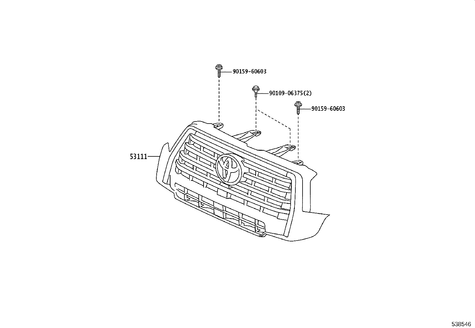 53100-YP340 GRILLE, RADIATOR product image