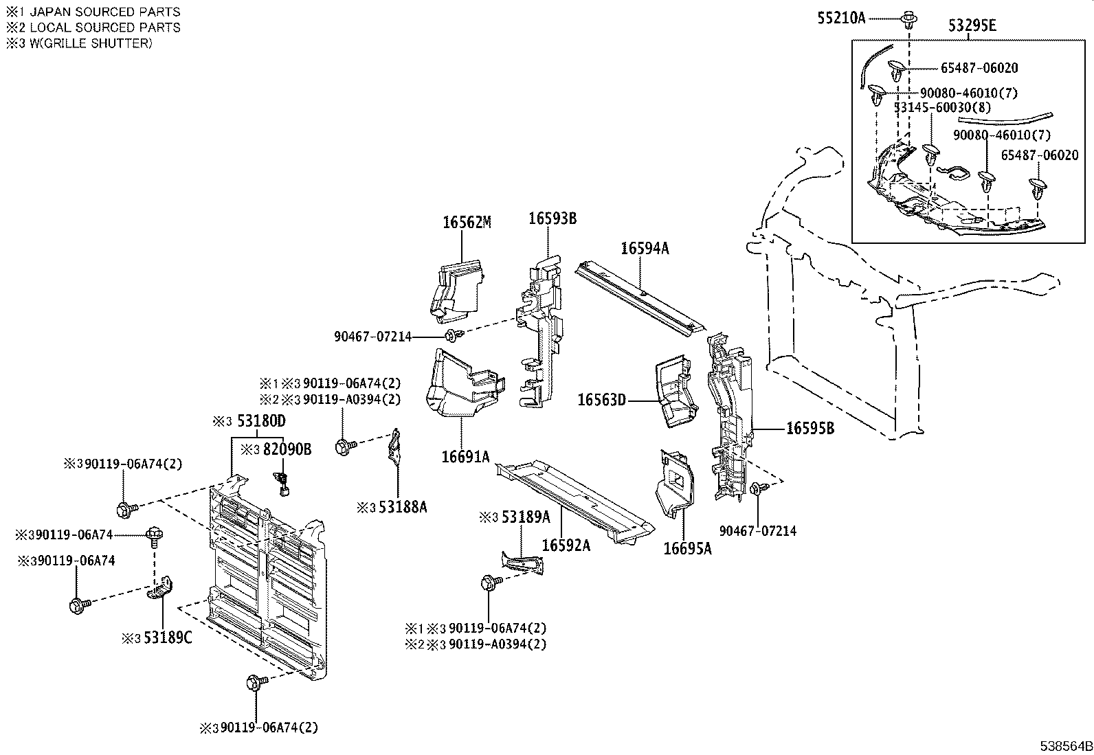 Toyota 53702-0E140 APRON SUB-ASSY, FRONT FENDER, LH
