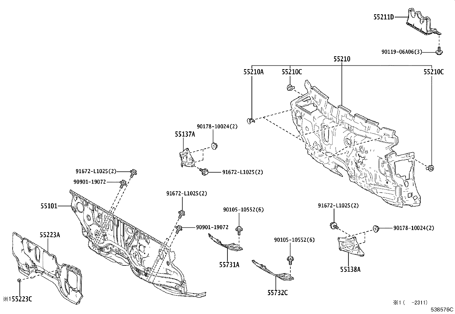 52138-46020 BRACKET, FRONT BUMPER ARM MOUNTING, NO.4 product image