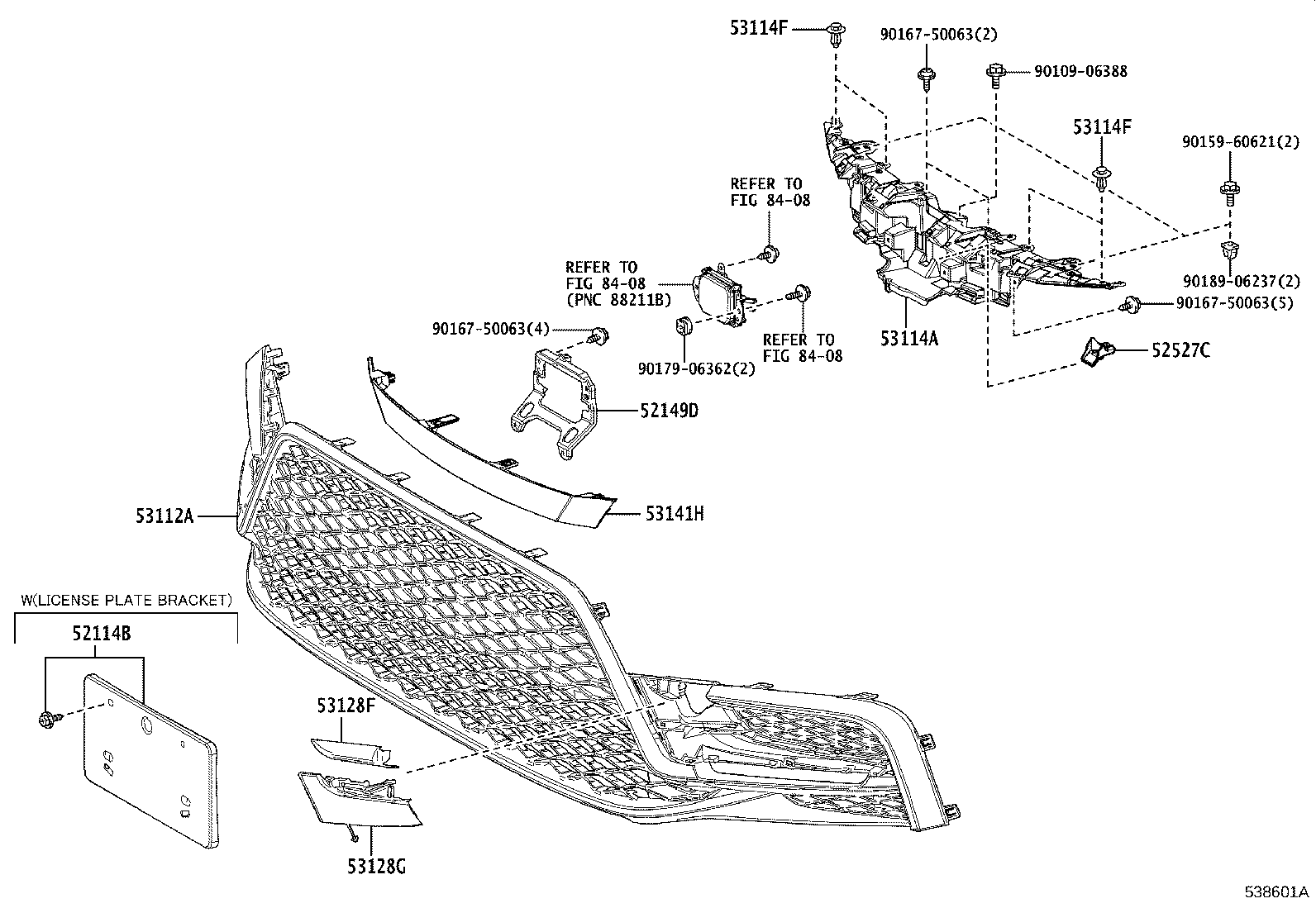 Toyota 53114-12250 GRILLE, RADIATOR, INNER