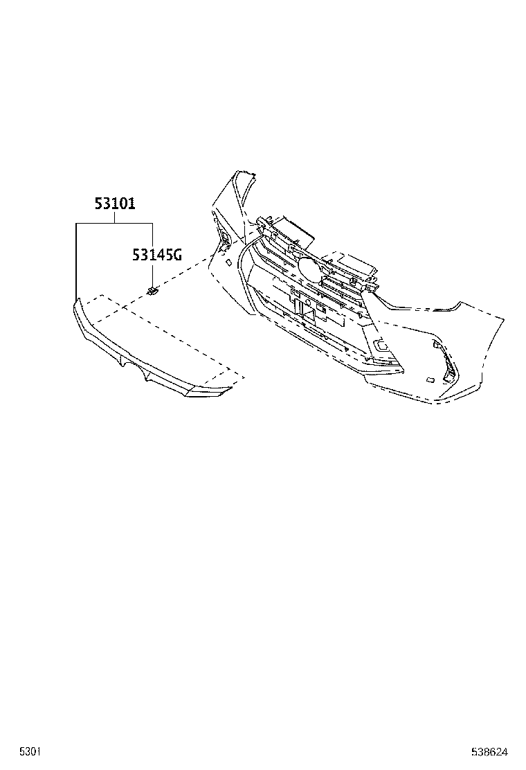 53101-BZA00 GRILLE SUB-ASSY, RADIATOR product image