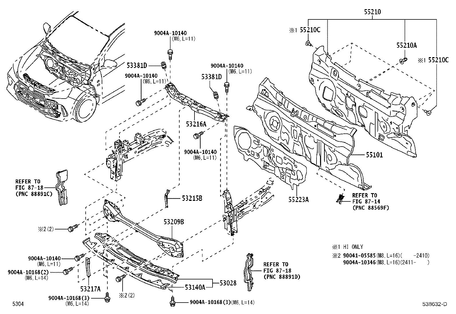 53701-BZ810 APRON SUB-ASSY, FRONT FENDER, RH product image