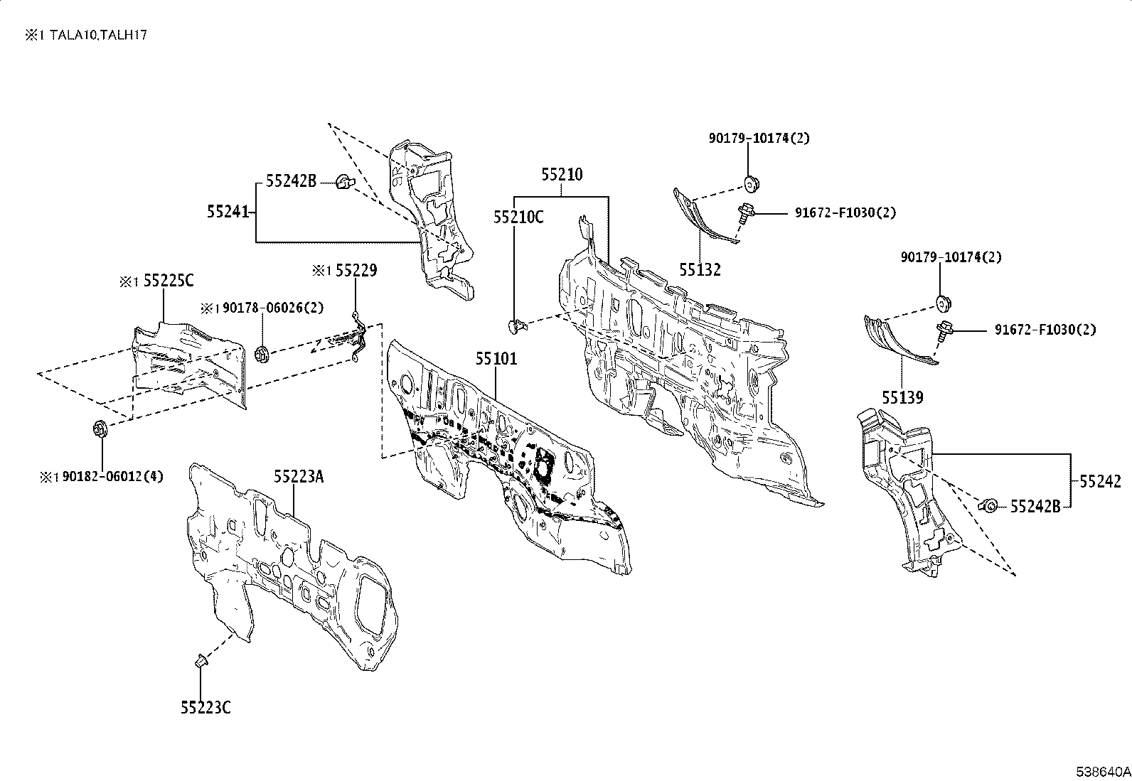 Toyota 53702-48090 APRON SUB-ASSY, FRONT FENDER, LH