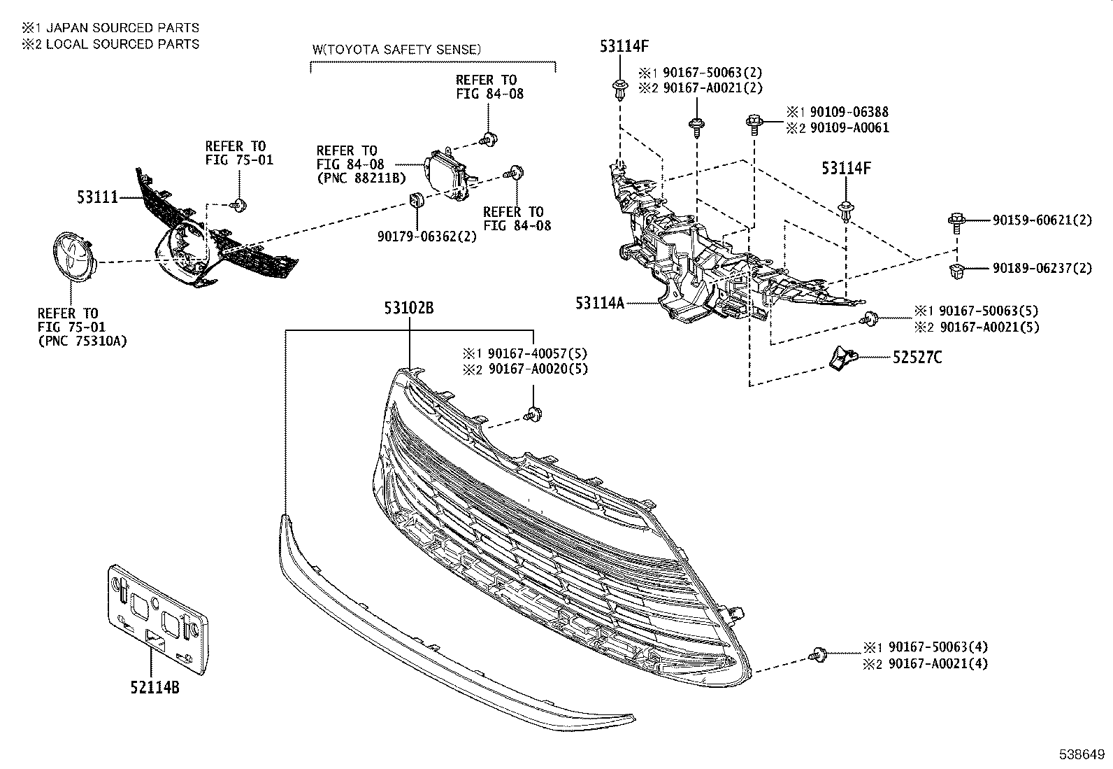 53102-02640 GRILLE SUB-ASSY, RADIATOR, LOWER product image