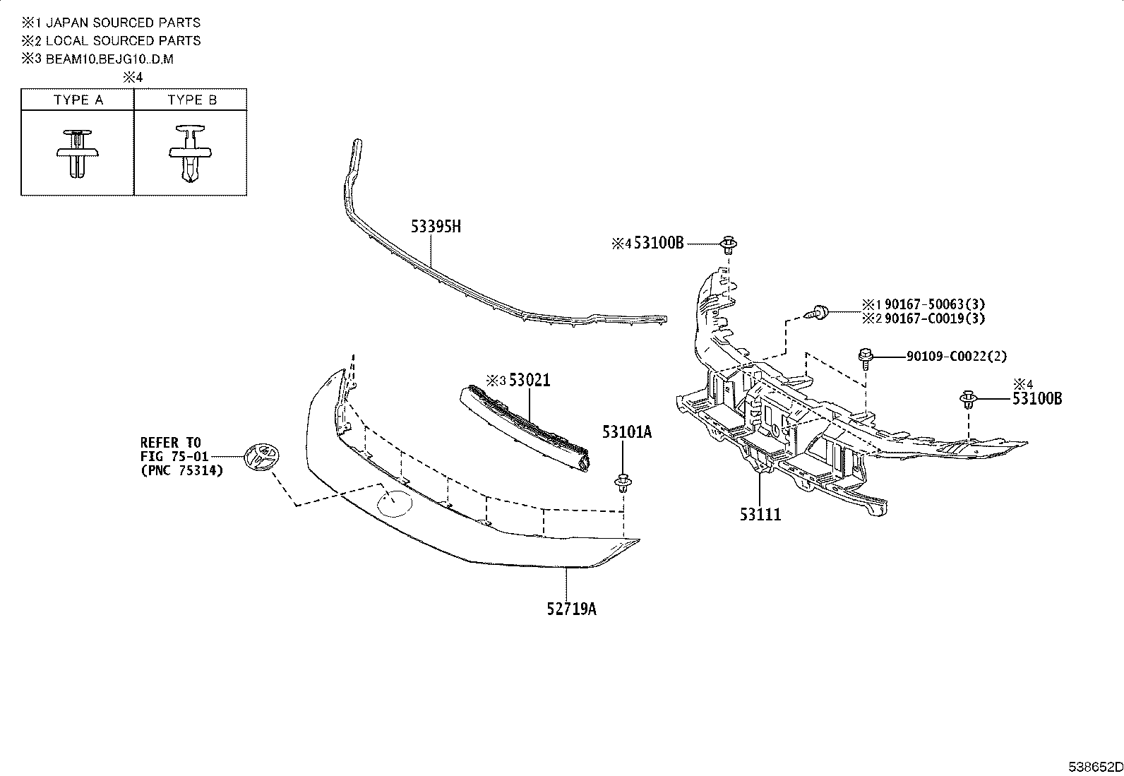 53111-03021 GRILLE, RADIATOR product image