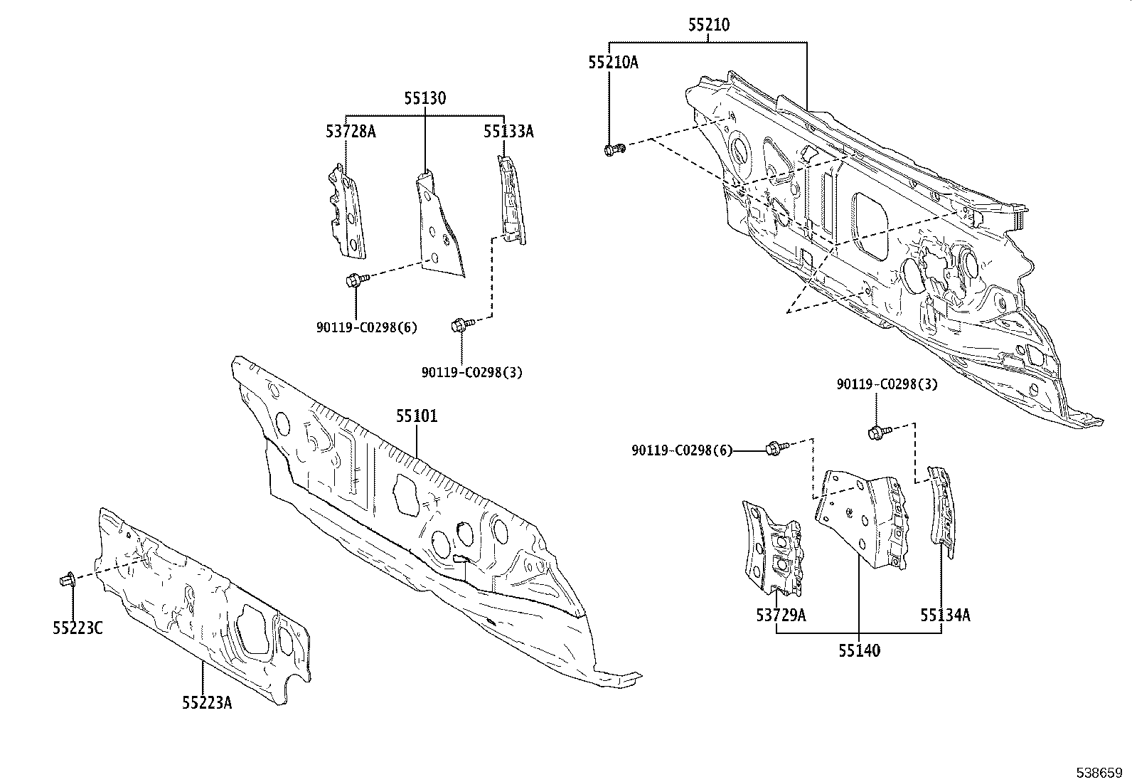 53702-03020 APRON SUB-ASSY, FRONT FENDER, LH product image