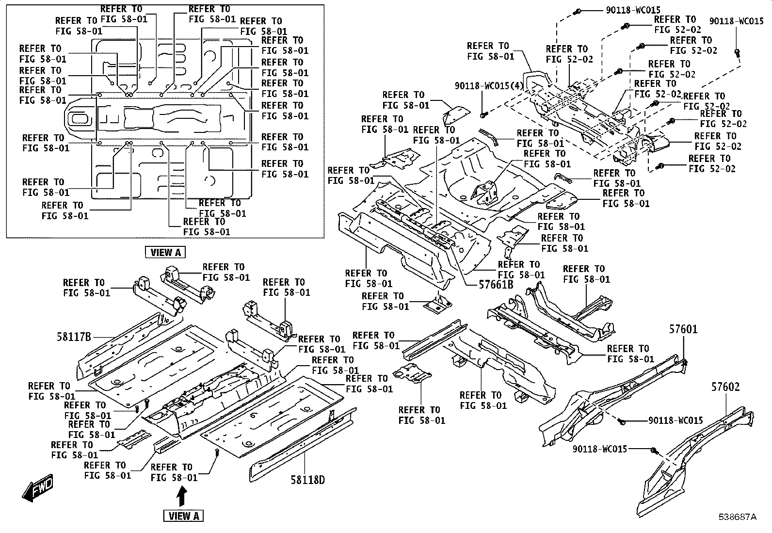 57016-WC005 MEMBER SUB-ASSY, FRONT SIDE, INNER RH product image
