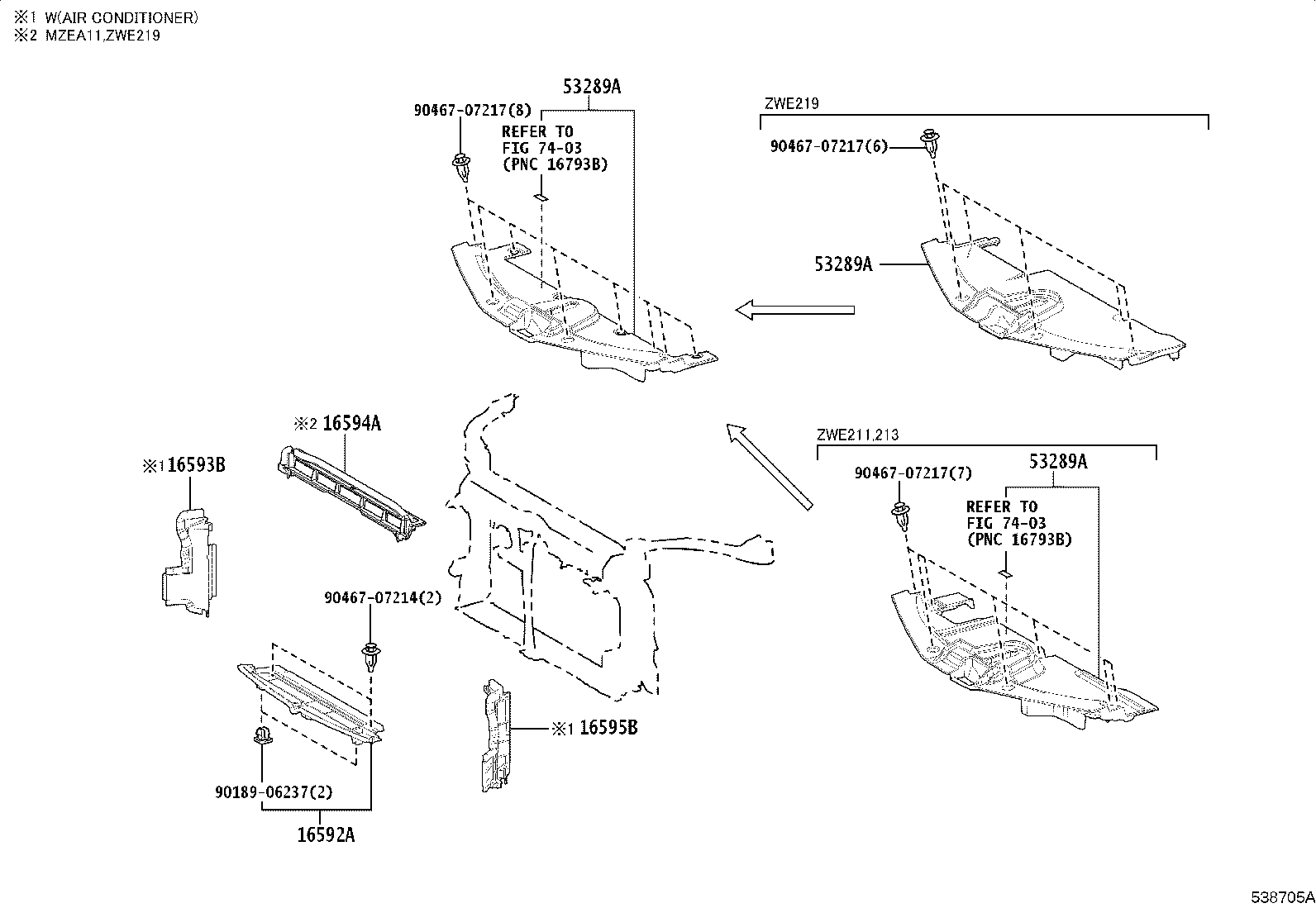 16593-0T150 GUIDE, RADIATOR AIR, NO.1 RH product image