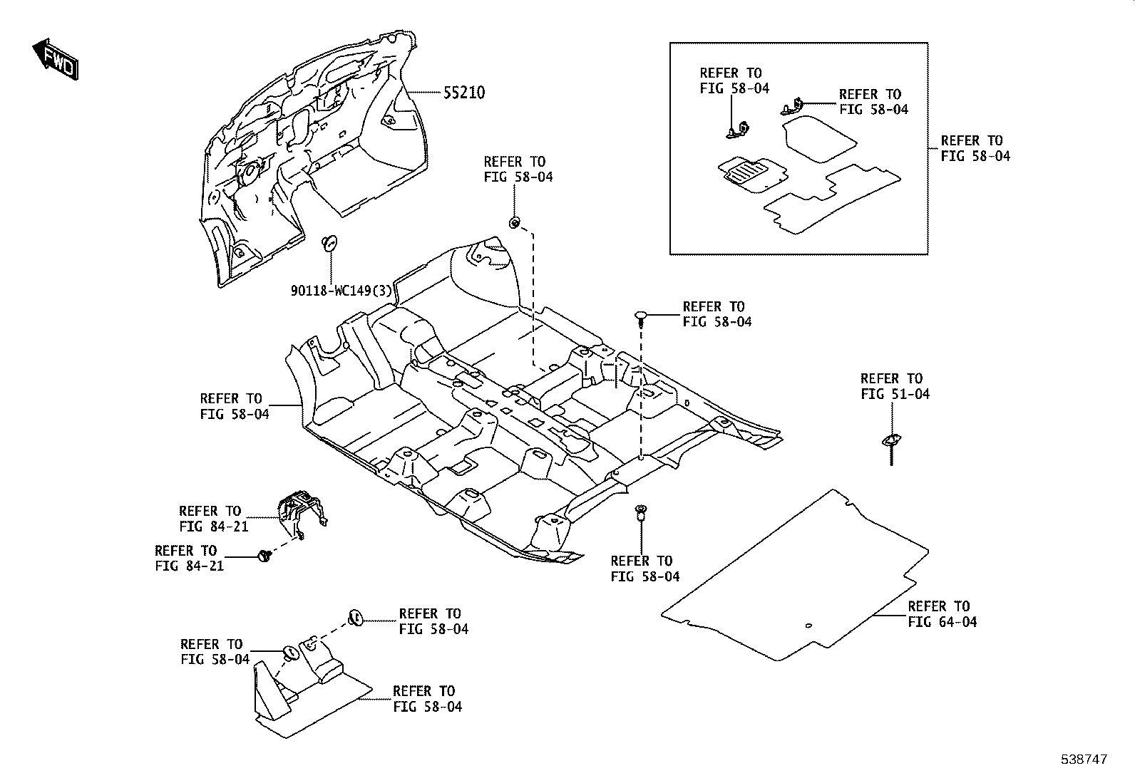 55184-WC002 BRACKET, DASH PANEL product image