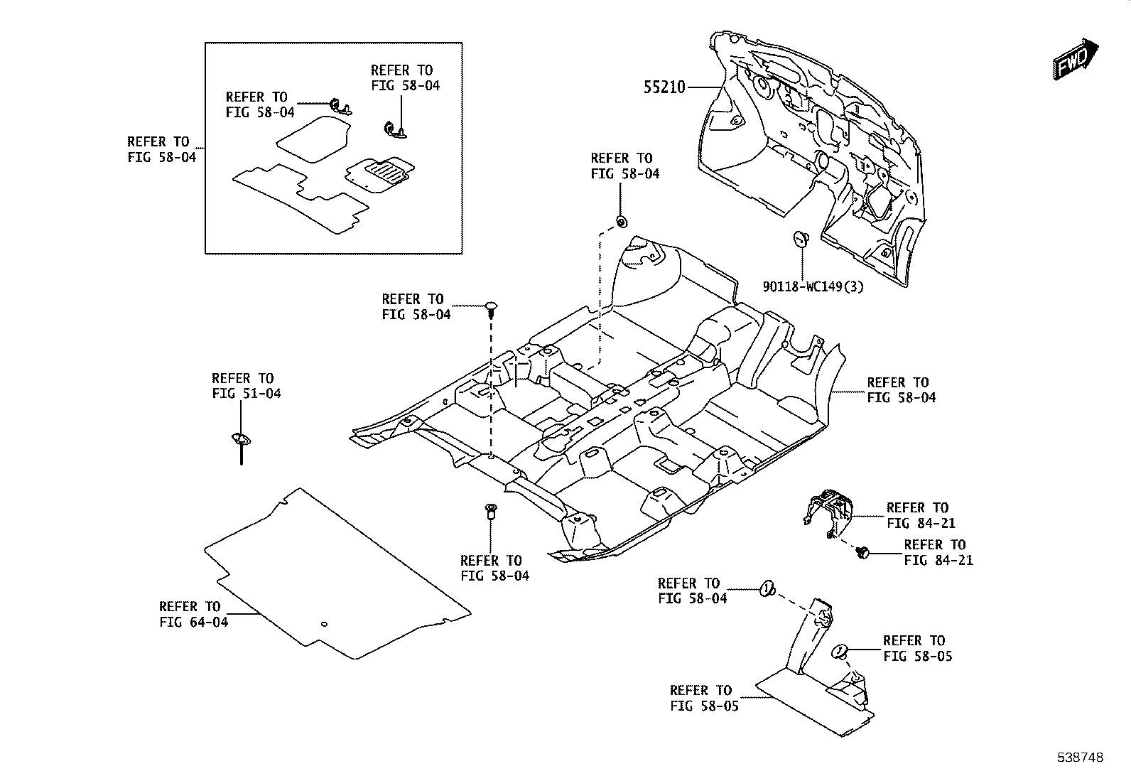 55184-WC002 BRACKET, DASH PANEL product image