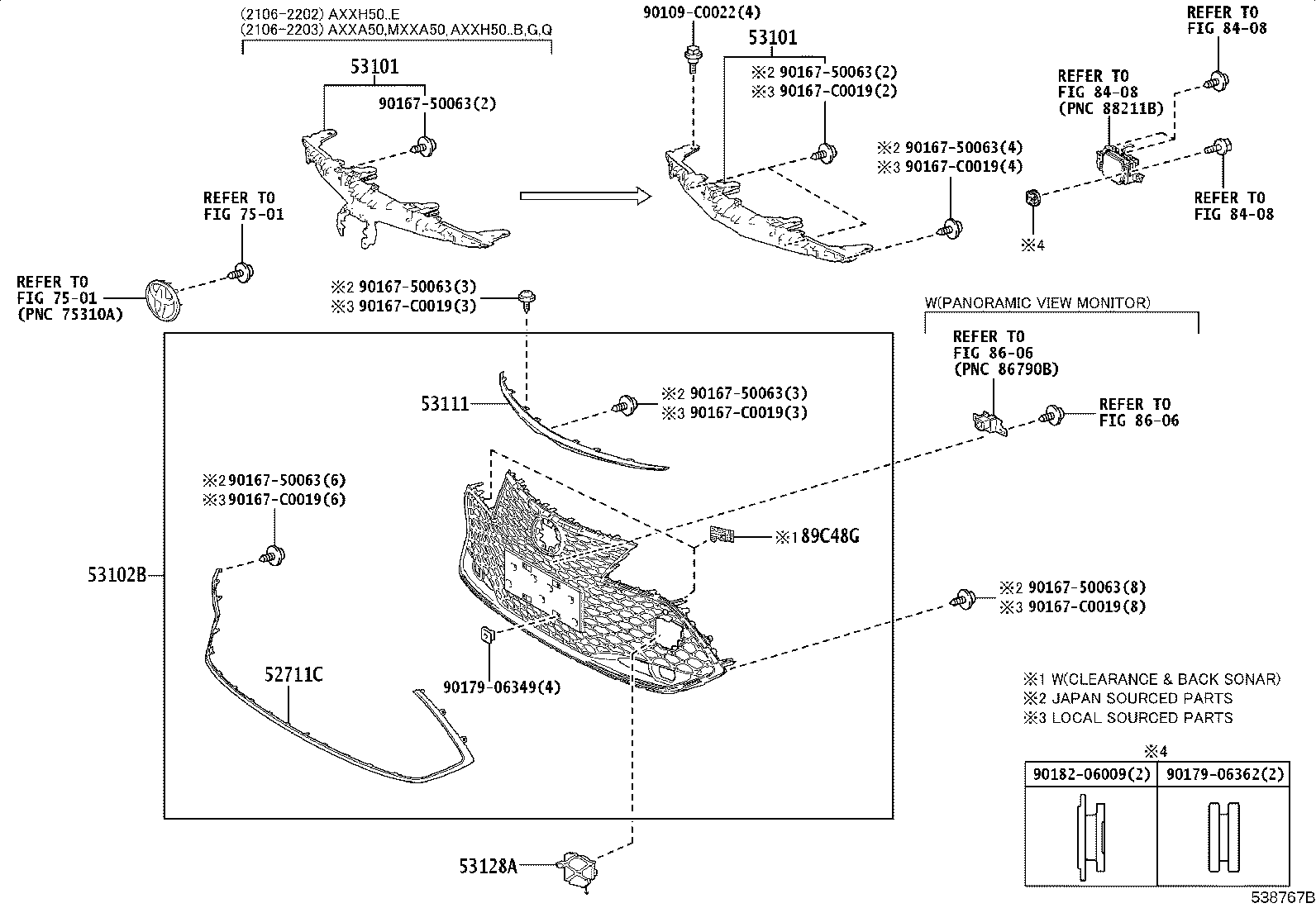 53111-07110 GRILLE, RADIATOR product image