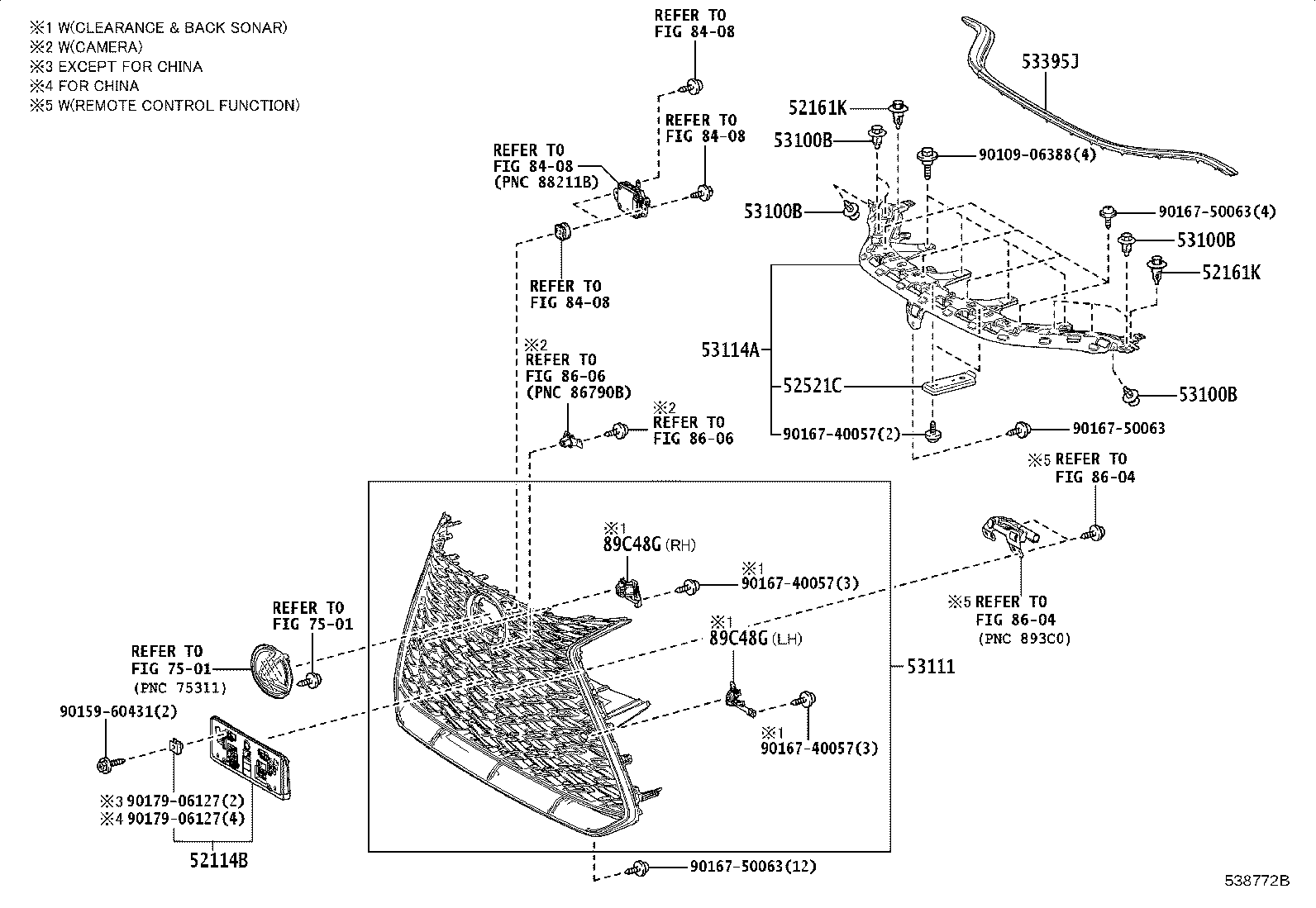 53111-78190 GRILLE, RADIATOR product image