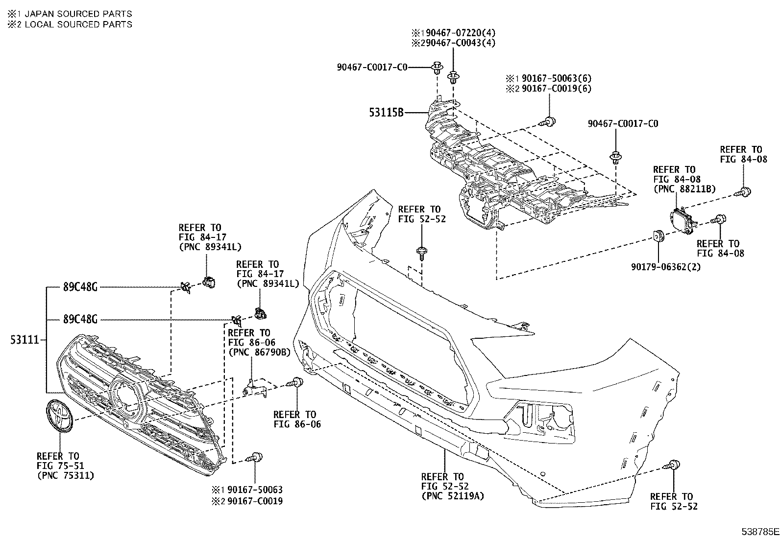 53111-YK080 GRILLE, RADIATOR product image