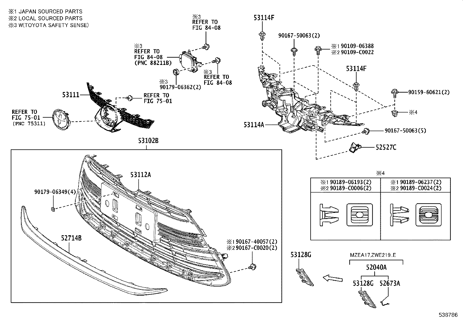 53102-02420 GRILLE, RADIATOR, LOWER product image