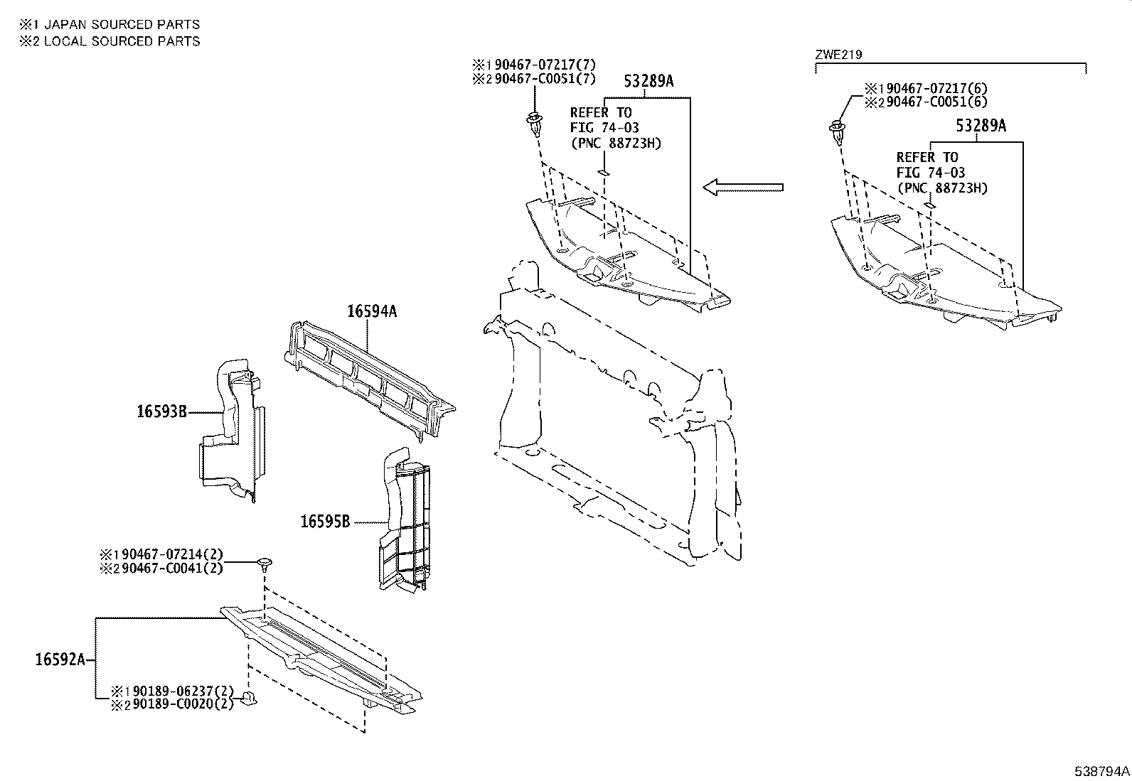 53019-02040 SHUTTER SUB-ASSY, RADIATOR product image