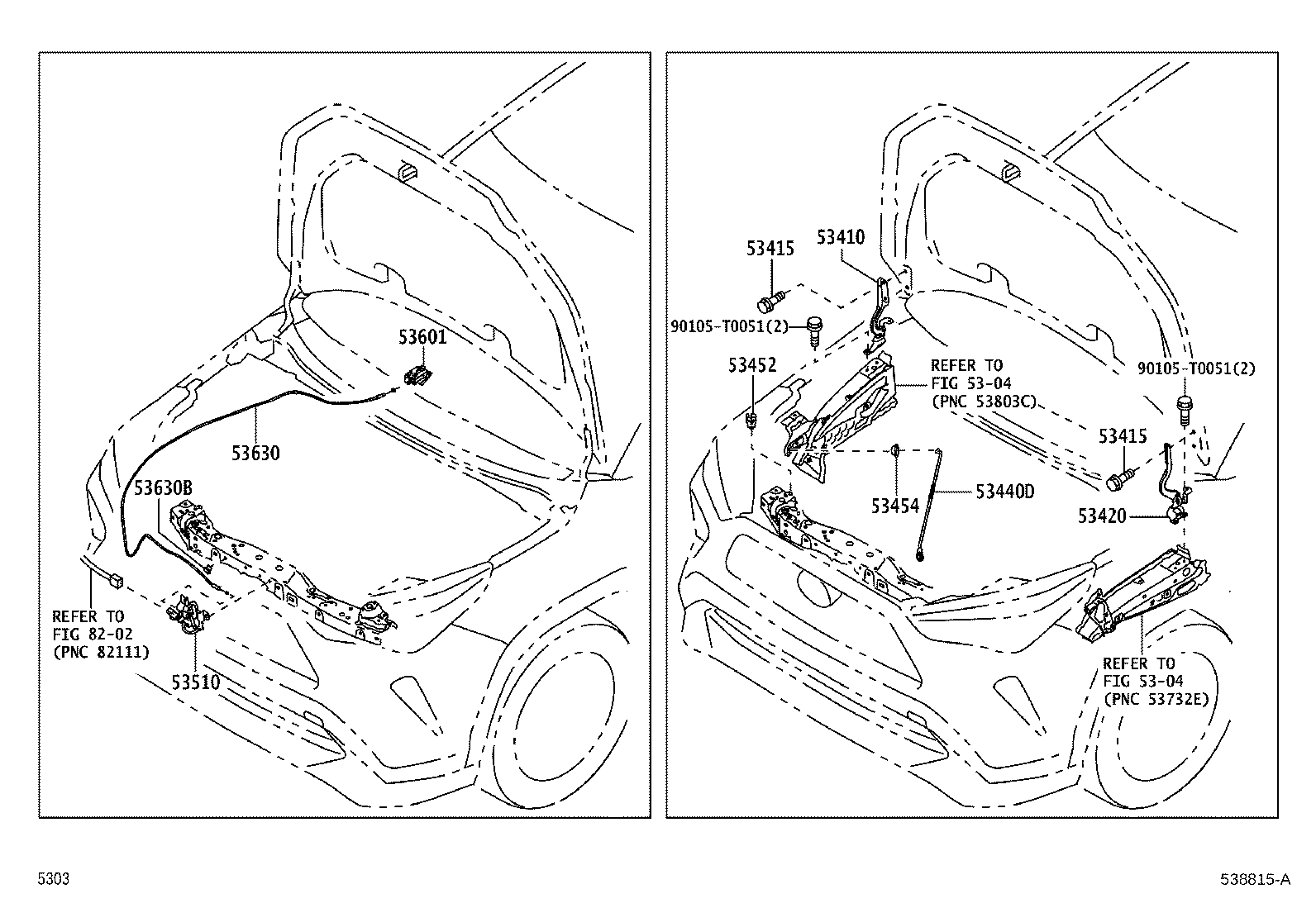 53630-BZ490 CABLE ASSY, HOOD LOCK CONTROL product image