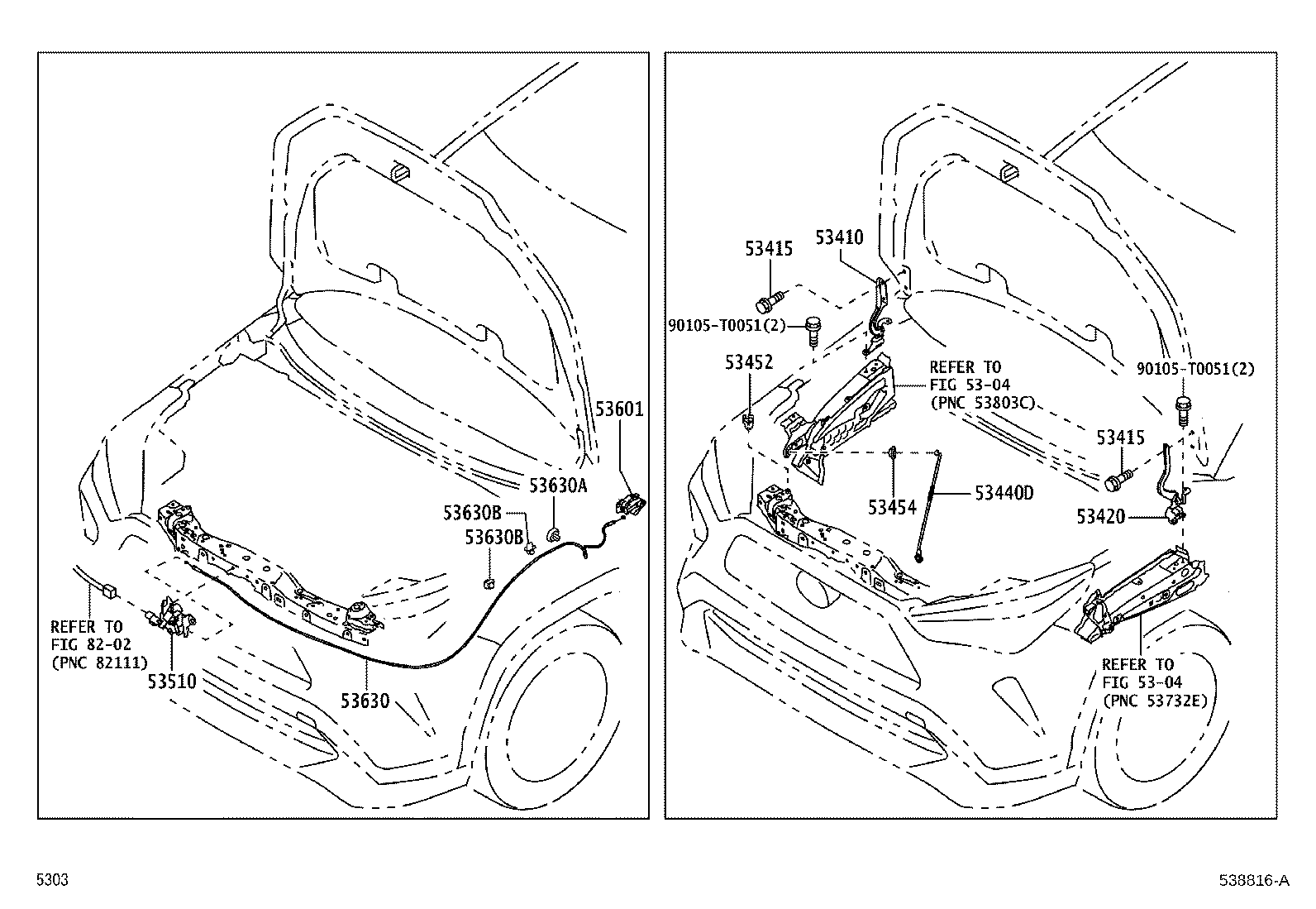53630-BZ490 CABLE ASSY, HOOD LOCK CONTROL product image