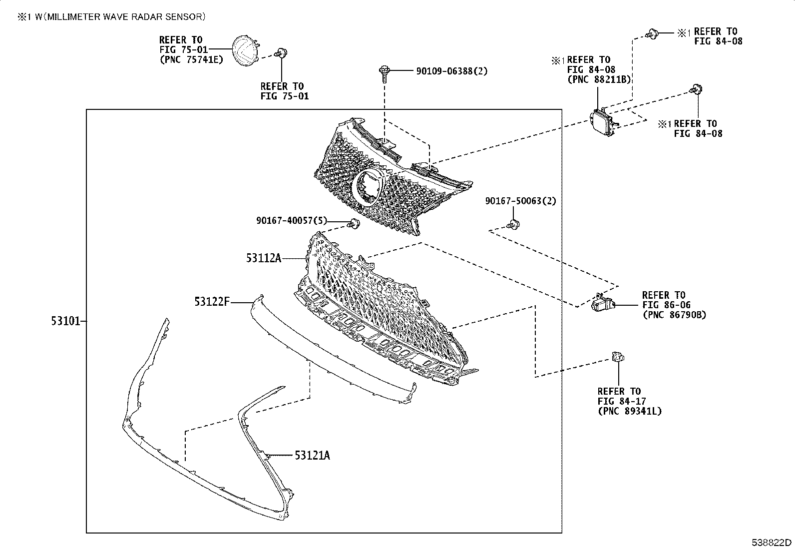 Toyota 53101-11900 GRILLE SUB-ASSY, RADIATOR