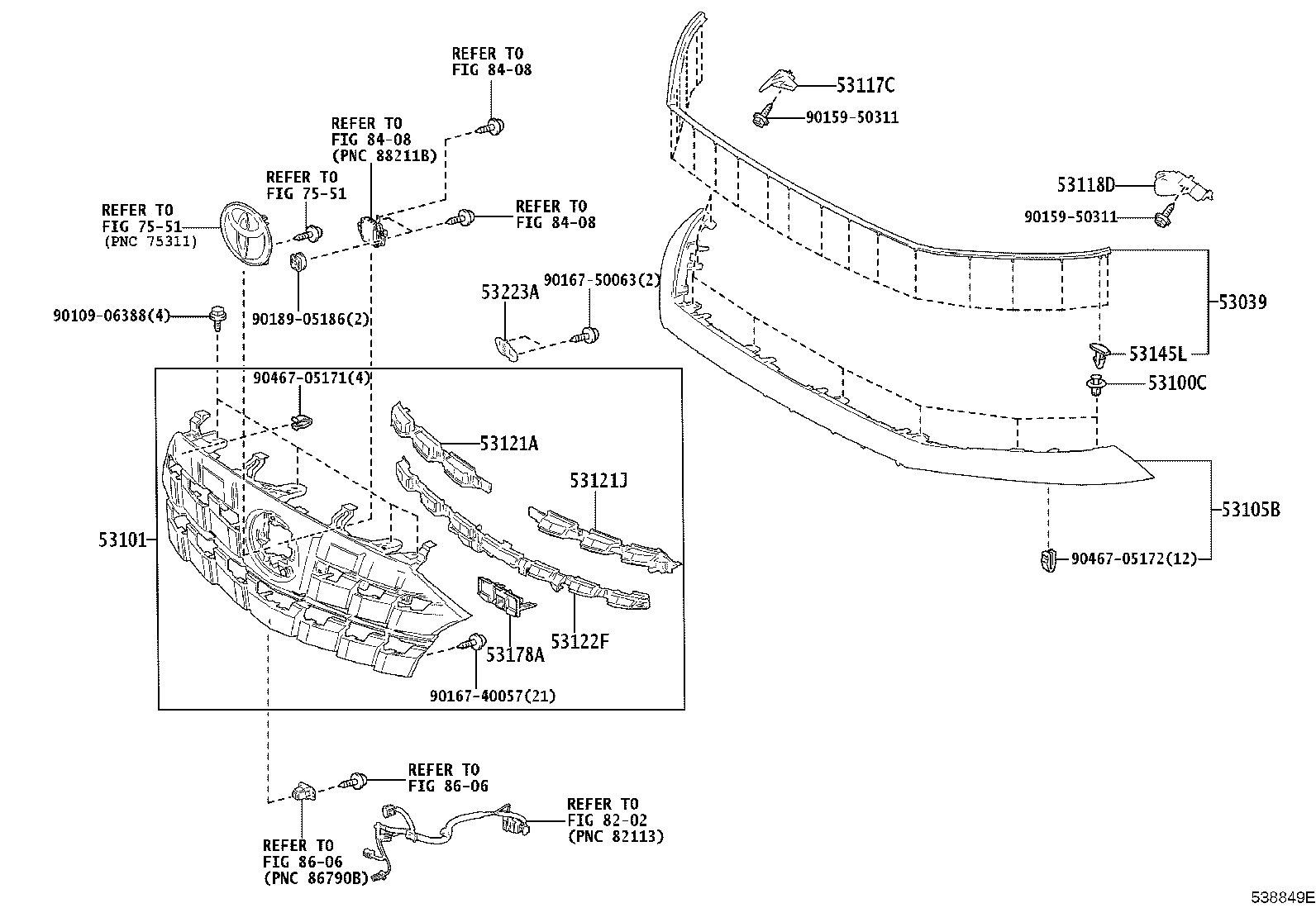 53121-V2210 MOULDING, RADIATOR GRILLE, NO.1 product image