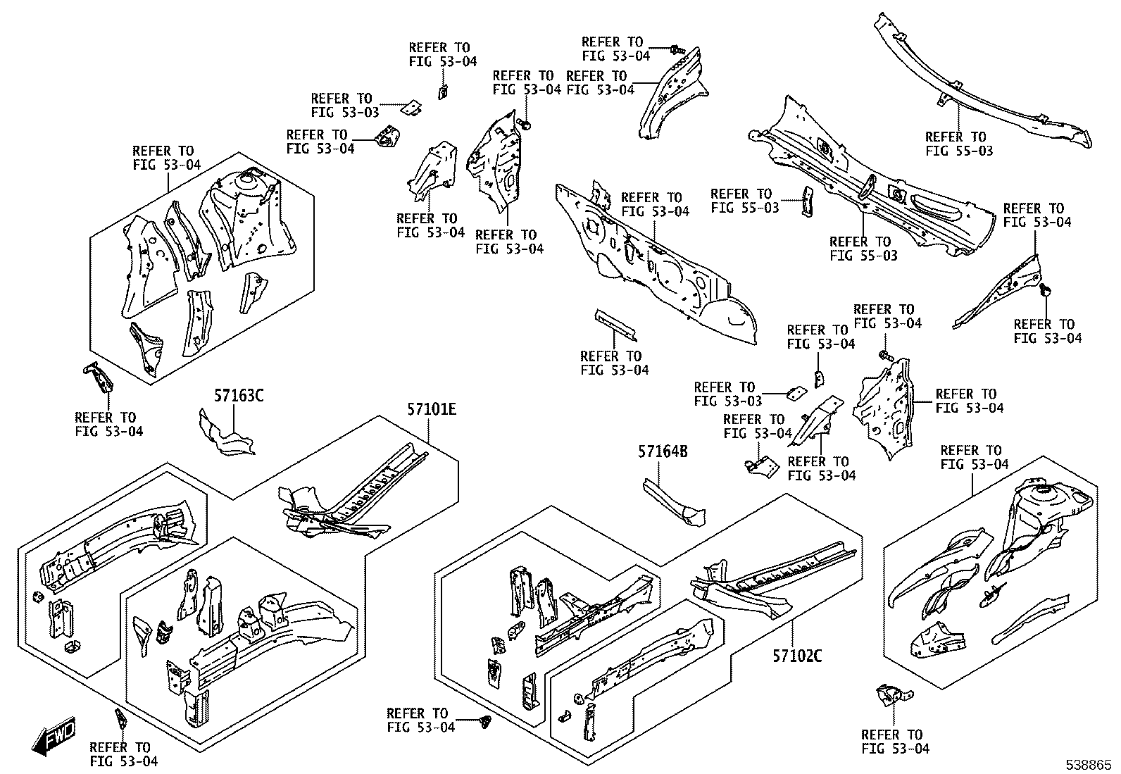 57101-WC015 MEMBER SUB-ASSY, FRONT SIDE, INNER RH product image