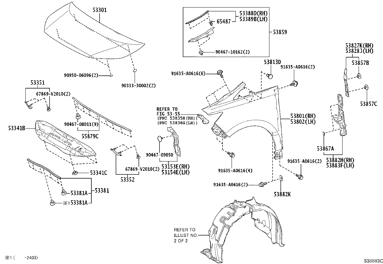 53802-V2010 FENDER SUB-ASSY, FRONT LH product image