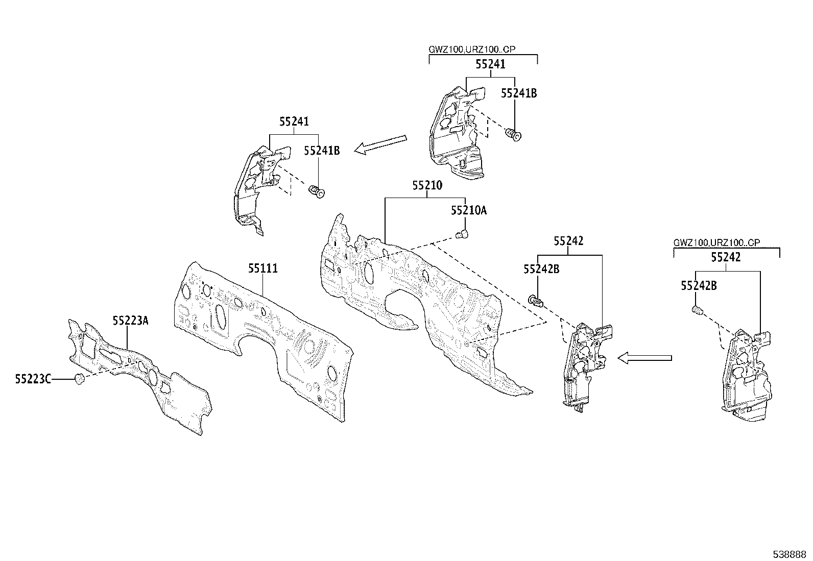 53701-11010 APRON SUB-ASSY, FRONT FENDER, RH product image