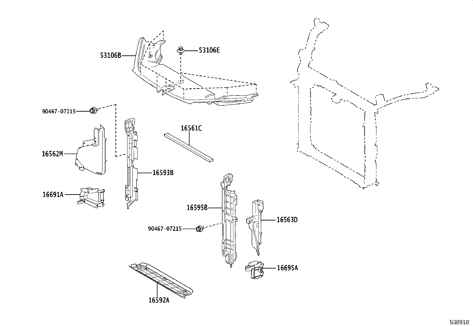 16561-V2010 SEAL, RADIATOR TO SUPPORT, NO.1 product image