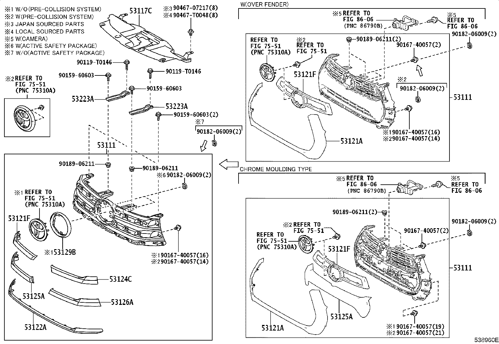 Toyota 53111-YP220 GRILLE, RADIATOR