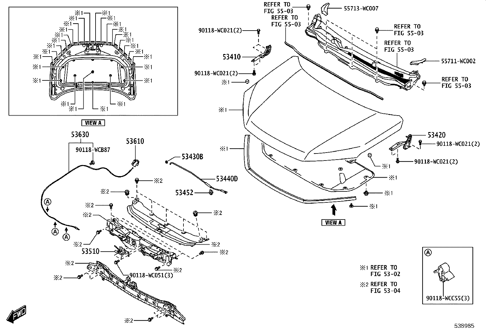 53510-WC016 LOCK ASSY, HOOD product image