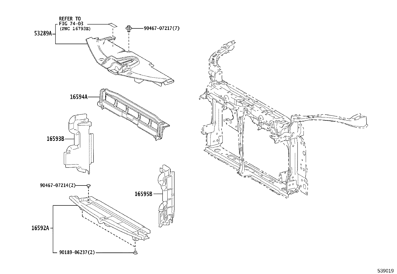 52143-02120 BRACKET, FRONT BUMPER SIDE, RH product image