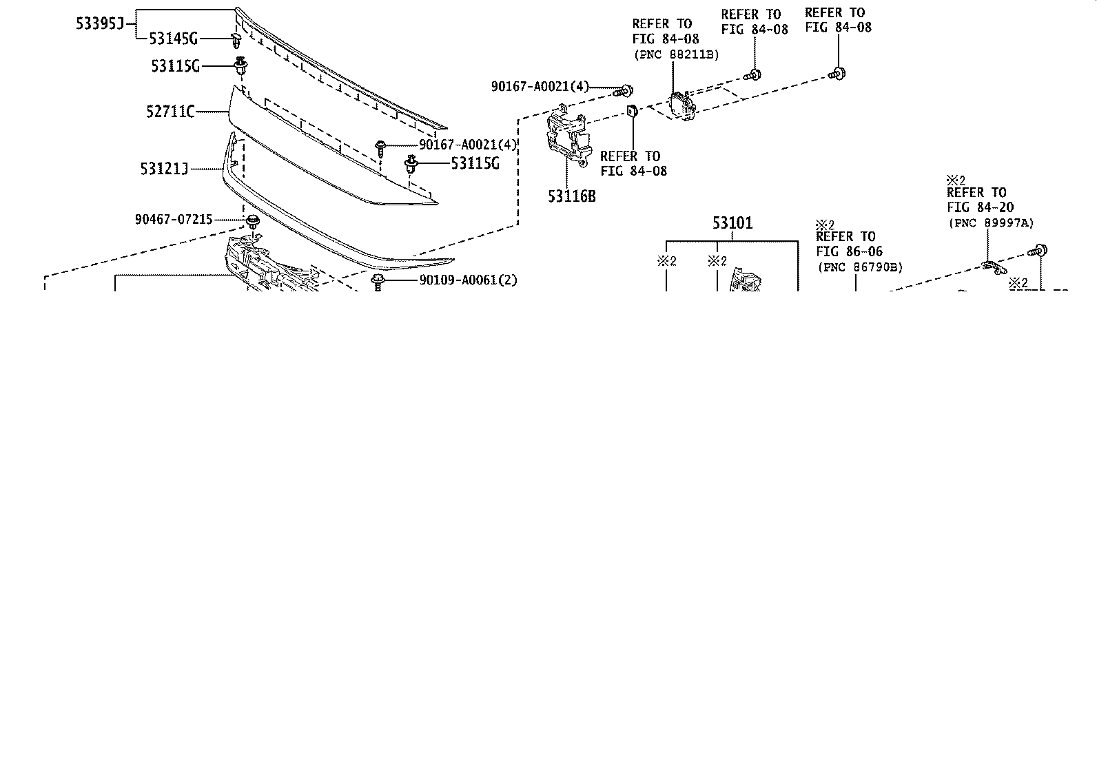 Toyota 52521-0E050 RETAINER, FRONT BUMPER, UPPER