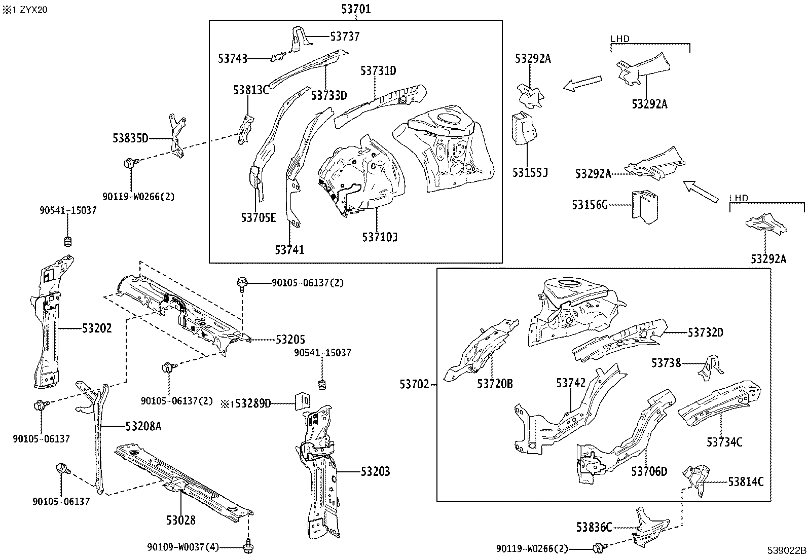 53702-F4050 APRON SUB-ASSY, FRONT FENDER, LH product image