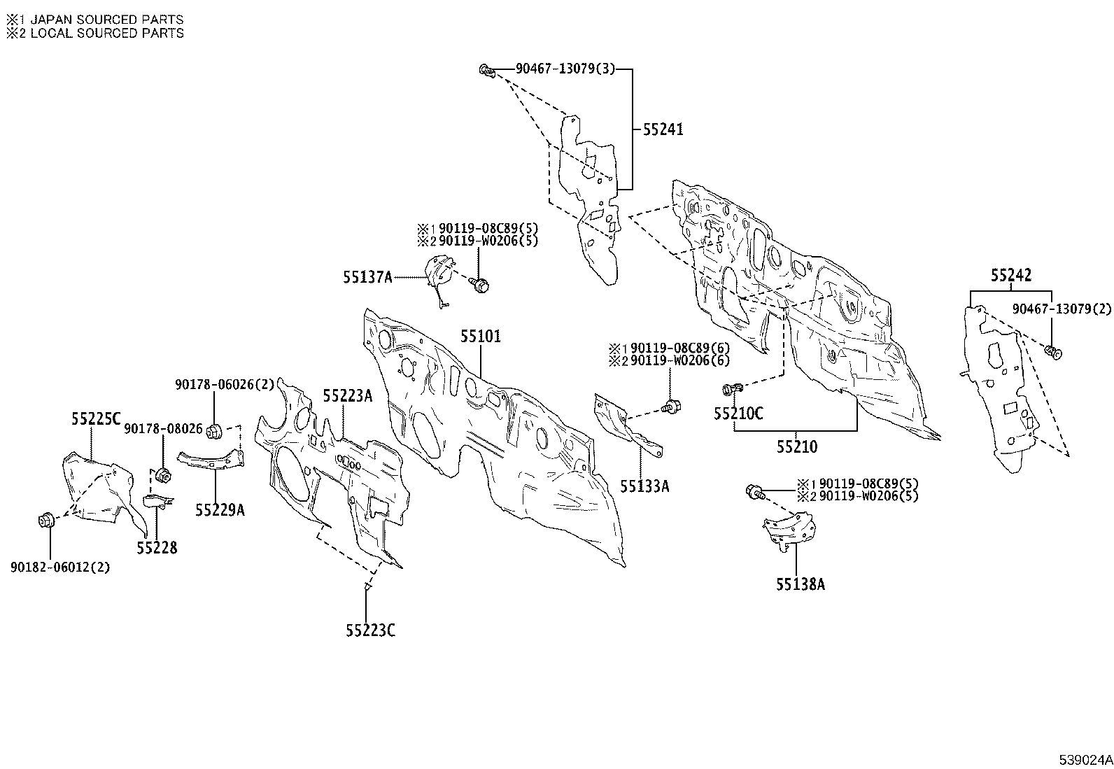 53702-F4050 APRON SUB-ASSY, FRONT FENDER, LH product image